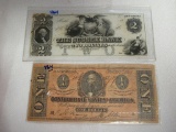 $2 Note Sussex Bank Note, $1 1864 Richmond Confederate States 82129