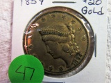 1854 Kellogh $20 Gold Piece  BUYER BEWARE