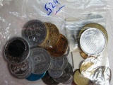 Bag of Various medals, and Tokens