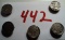(5) Buffalo Nickel Buttons, 1935-1936