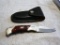 Vintage Folding Hunting Knife, no name, Leather Sheath