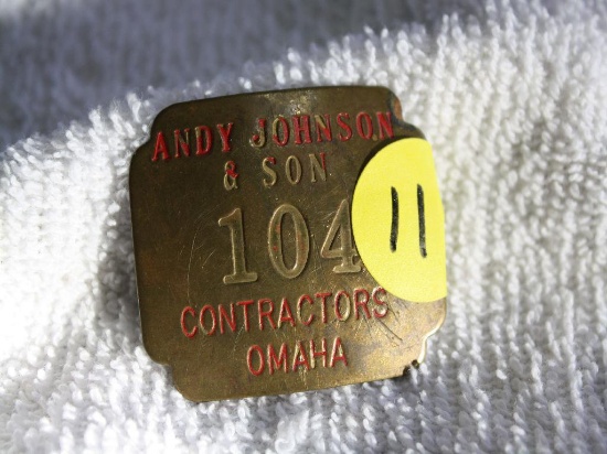 Antique Brass Contractors Badge