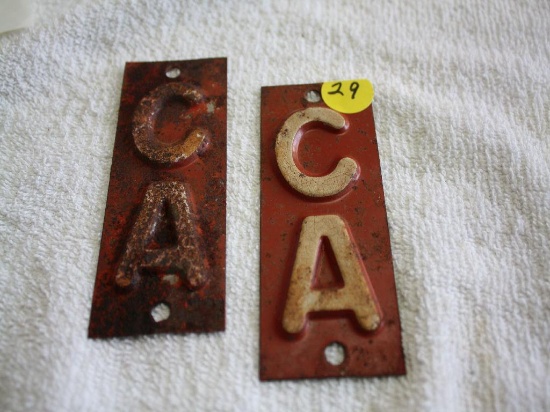 (2) California License Plate Tags