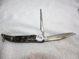 Rare Contento 2 Blade Fish Knife, Celluloid Scales