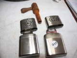 (2) Hand Warmers, 1 Jon-E and 1 Wood Spigot