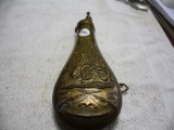 Ornate Black Powder Brass Flask