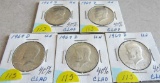 5 1969-D Kennedy 40% Half Dollars