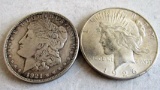 1921 Morgan & 1926 Peace Silver Dollars