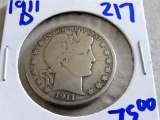 1911-d Barber Half Dollar