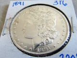 Uncirculated 1891 Morgan Dollar