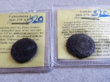 Valentinian the First 364-375 AD Roman Bronze Coin and Valens Bronze Coin 364-378 AD