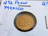 Unc. 1945 Mexican Gold 2 1/2 pesos