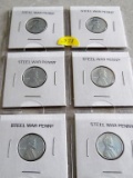6 Steel WWII Cents