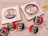 I like Ike Political Pinbacks and 2 Humphrey/Muskie Pinbacks