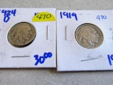 1919 and 1924-d Buffalo Nickels