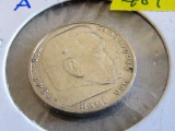 1939-a Silver German 2 Reichsmark Coin