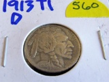 1913-d type 1 Buffalo Nickel