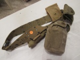 MILITARY BELT W/CANTEEN & CUP