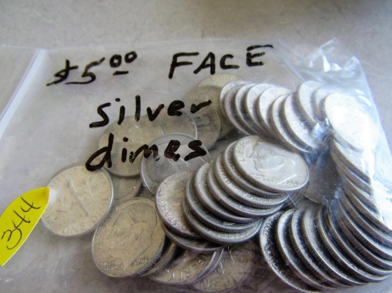 $5.00 Face Value Silver Dimes