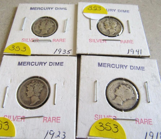 4 Mercury Dimes