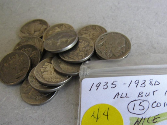 1935-1938-D Full Horn Buffalo Nickels