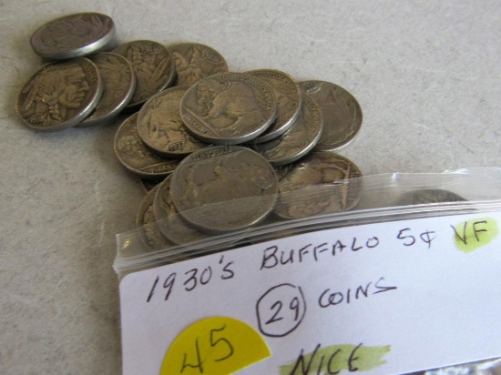 1930's Buffalo Nickels