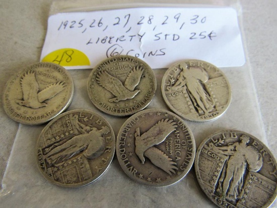 1925, '26, '27, '28, '29, '30 Standing Liberty Quarters