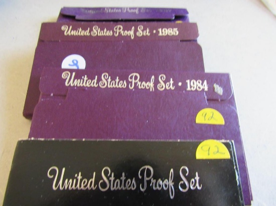 1982, 1984, 1985, AND 1987 PROOF SETS