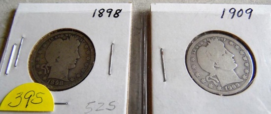 1898, 1909 Barber Quarters