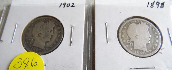 1898, 1902Barber Quarters