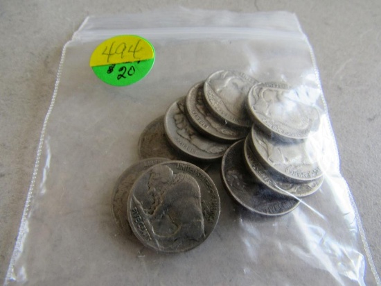 10 Count Full Date Buffalo Nickels