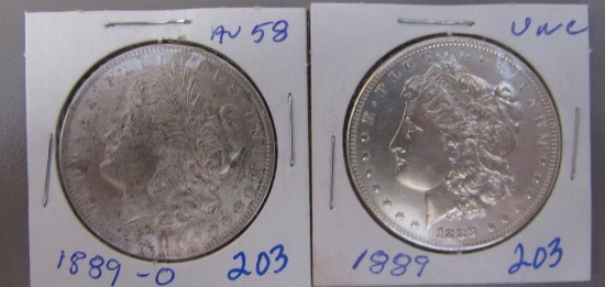 1889, '89-O Morgan Dollars