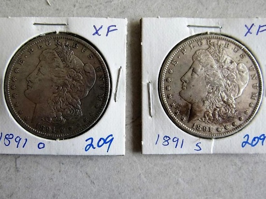 1891-O, 1891-S Morgan Dollars