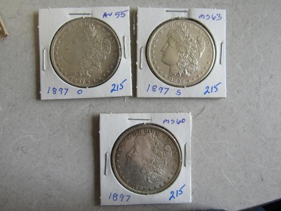 1897, '97-O, '97-S Morgan Dollars