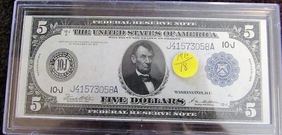 1913 $5.00 Federal Reserve Note