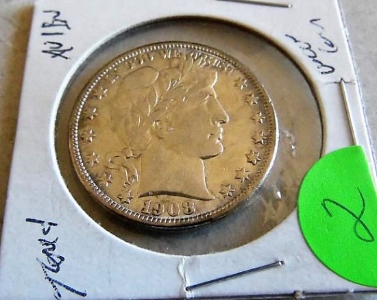 1908 O Barber Half Dollar