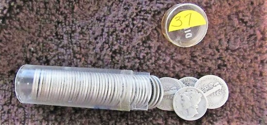 Roll of 50 Silver Mercury Dimes