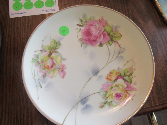 German made Hand Pinted Flowered Plate