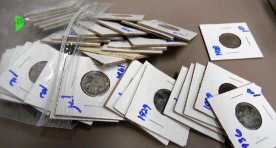 50 CARDED AND DATED BUFFALO NICKELS