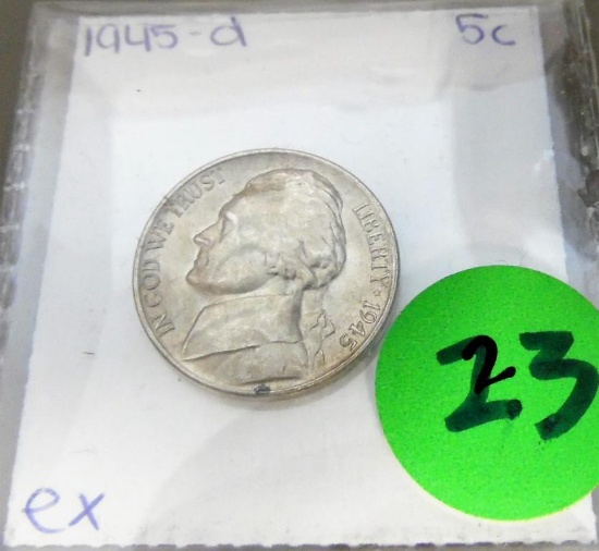 Uncirculated 1945-d silver war nickel