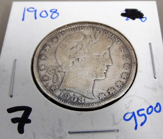 1908 BARBER HALF DOLLAR