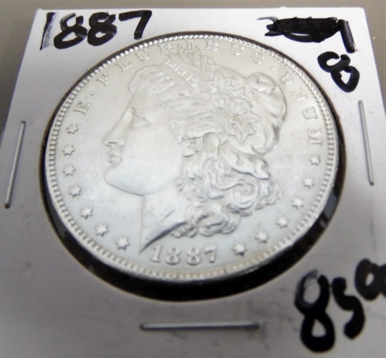 BEAUTIFUL UNC. 1887 MORGAN SILVER DOLLAR