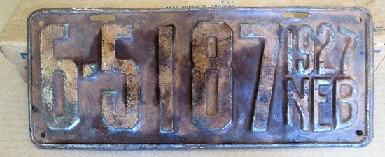 1927 NE License Plate