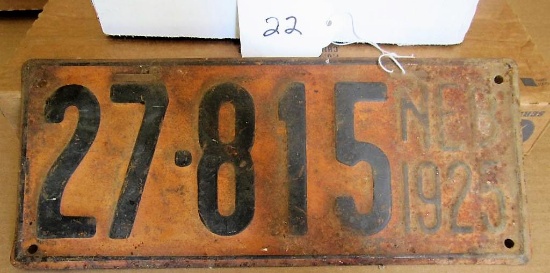 1925 NE License Plate