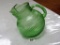 Green Vaseline Glass Pitcher