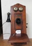 Antique Wood Wall Mount Phone