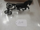 Black Cast Iron Horse and Buggy