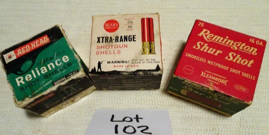 Redhead 16 ga, Sears 16 ga, Remington 16 ga All Full Boxes