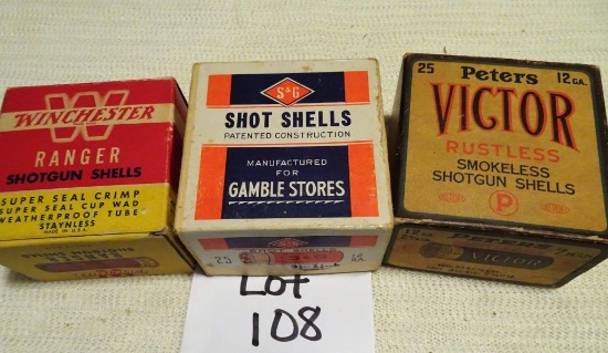 Winchester 20 ga, Gambles 12 ga, Peters 12 ga All Full Boxes