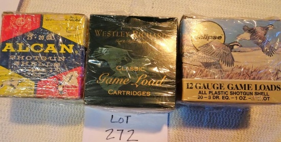 Alcan 20 ga, Westley Richards 28 ga, Eclipse 12 ga